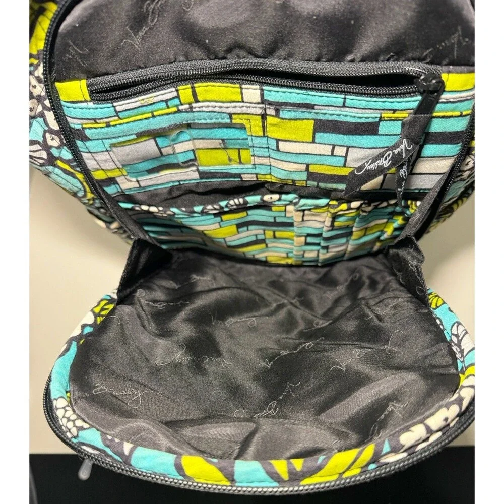 Vera Bradley Island Blooms Laptop Computer Backpack Pockets & Compartments